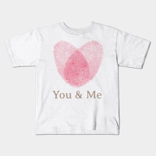 Fingerprint Heart - You & Me Kids T-Shirt